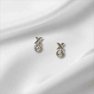 "XO" Stud Earrings with Diamonds