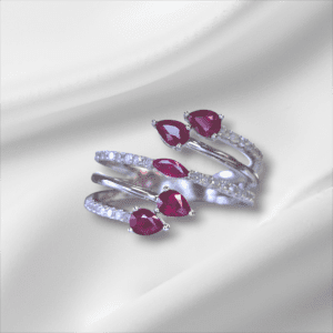 Ladies Ruby Bypass Ring