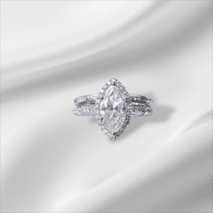 Ladies Vintage Inspired Marquise Diamond Bridal Set