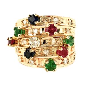 FL10  Ladies Antique Harem Gemstone Ring