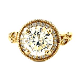 14k Vintage inspired diamond ring