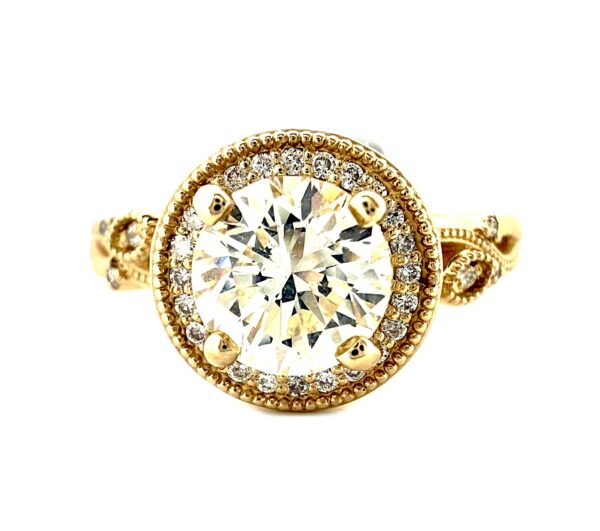 14k Vintage inspired diamond ring