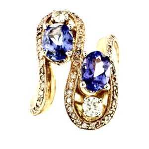 FL9 Ladies Freeform Tanzanite and Diamond Ring