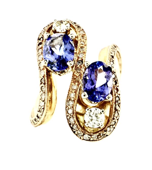 FL9 Ladies Freeform Tanzanite and Diamond Ring