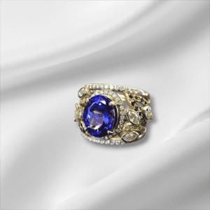 Large Oval Tanzanite Cocktail Ring