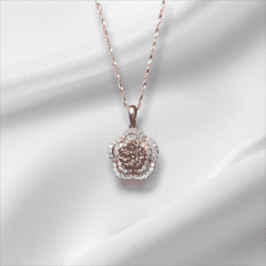 Champagne Diamond Flower Pendant
