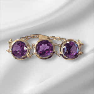 Antique Alexandrite Lotus Link Bracelet