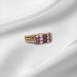 3 Row Marquise Ruby and Diamond Band