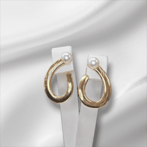 Pearl with Large Swirl Stud Earrings