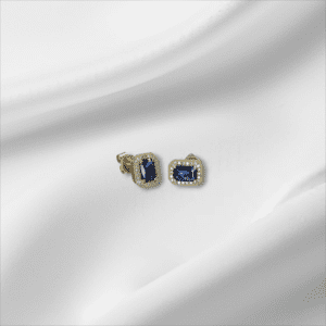 Emerald Cut Sapphire Stud Earrings
