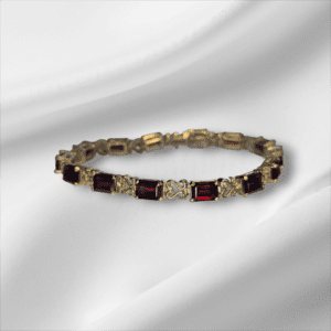 Emerald Cut Garnet Bracelet