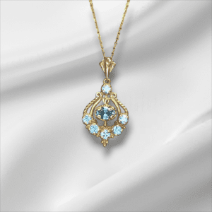 Vintage Style Blue Zircon Pendant