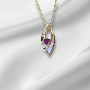 Vintage Trilliant Rhodolite Garnet By Pass Pendant