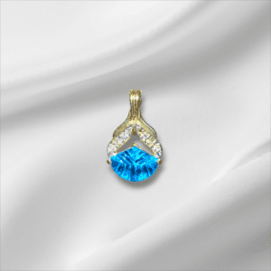 Unique Etched Blue Topaz Enhancer Pendant
