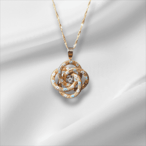 Antique Enamel Love Knot Pendant